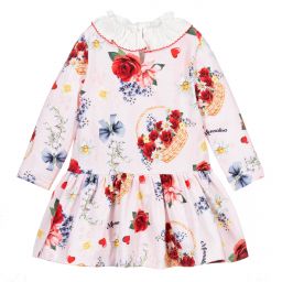 Monnalisa-Pink Floral Cotton Dress | Childrensalon Outlet