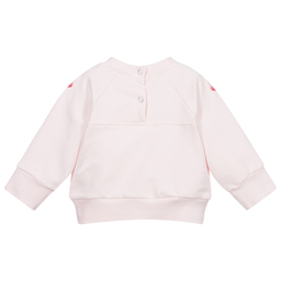 Monnalisa-Pink Floral Cotton Sweatshirt | Childrensalon Outlet
