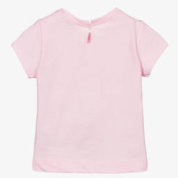 Monnalisa Bebé-Pink Floral Cotton T-Shirt | Childrensalon Outlet