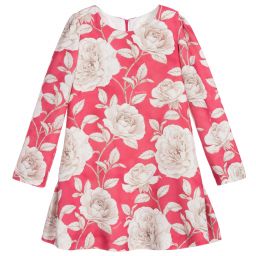 Monnalisa Chic-Pink Floral Crêpe Dress | Childrensalon Outlet