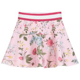 Monnalisa-Pink Floral Jersey Skirt | Childrensalon Outlet