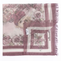 Monnalisa-Розовый шарф с цветочным рисунком (72 см) | Childrensalon Outlet