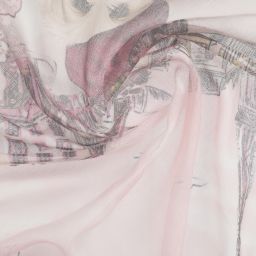 Monnalisa-Розовый шарф с цветочным рисунком (72 см) | Childrensalon Outlet