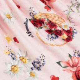 Monnalisa-Pink Floral Velvet Dress | Childrensalon Outlet