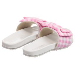 Monnalisa-Pink Gingham Check Sliders | Childrensalon Outlet