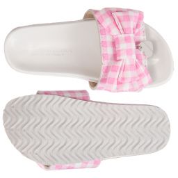 Monnalisa-Pink Gingham Check Sliders | Childrensalon Outlet