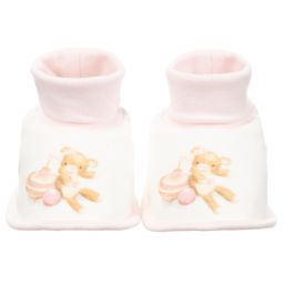 Monnalisa-Pink & Ivory Baby Booties | Childrensalon Outlet