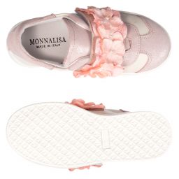 Monnalisa-Pink & Ivory Floral Trainers | Childrensalon Outlet