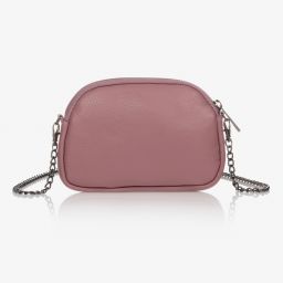 Monnalisa-Розовая кожаная сумочка с бантиком (18 см) | Childrensalon Outlet