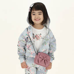 Monnalisa-Розовая кожаная сумочка с бантиком (18 см) | Childrensalon Outlet