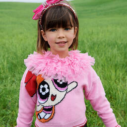 Monnalisa-كنزة صوف لون زهري للبنات | Childrensalon Outlet