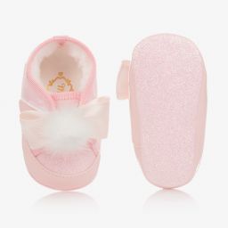 موناليزا-حذاء قماش لون زهري لمرحلة قبل المشي للمولودات | Childrensalon Outlet