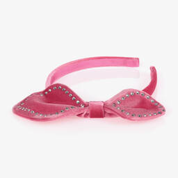 موناليزا-طوق للشعر مخمل لون زهري للبنات | Childrensalon Outlet