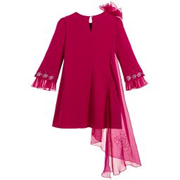 Monnalisa Couture-Pink Viscose & Silk Dress | Childrensalon Outlet