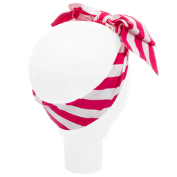 Monnalisa-طوق للرأس فيسكوز مقلم لون زهري وأبيض | Childrensalon Outlet