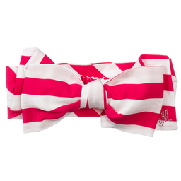 Monnalisa-طوق للرأس فيسكوز مقلم لون زهري وأبيض | Childrensalon Outlet