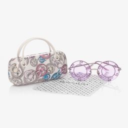 Monnalisa-Фиолетовые солнцезащитные очки с футляром (UV400) | Childrensalon Outlet