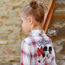 Monnalisa-Red Check Disney Blouse | Childrensalon Outlet