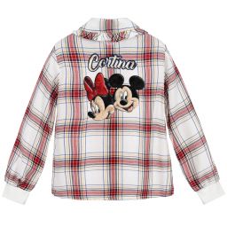 Monnalisa-Red Check Disney Blouse | Childrensalon Outlet