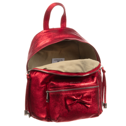 Monnalisa-Red Leather Backpack (26cm) | Childrensalon Outlet