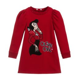 Monnalisa-Red Olive Oyl Sweatshirt Dress | Childrensalon Outlet