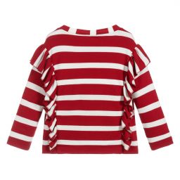 Monnalisa-Red & White Striped Disney Top | Childrensalon Outlet