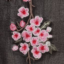 Monnalisa-Черные джинсы с цветами для подростков | Childrensalon Outlet