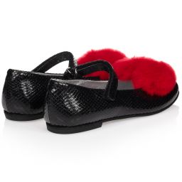 Monnalisa-Teen Black & Red Shoes | Childrensalon Outlet