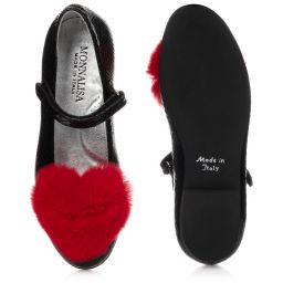 Monnalisa-Teen Black & Red Shoes | Childrensalon Outlet