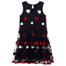 Monnalisa-Teen Blue Tulle Heart Dress | Childrensalon Outlet