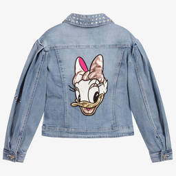 Monnalisa-Teen Denim Daisy Duck Jacket | Childrensalon Outlet