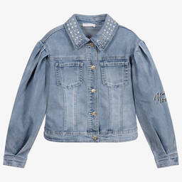 Monnalisa-Teen Denim Daisy Duck Jacket | Childrensalon Outlet