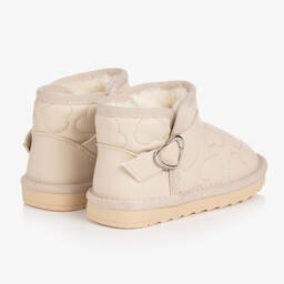 Monnalisa-Teen Girls Beige Faux Leather Boots | Childrensalon Outlet