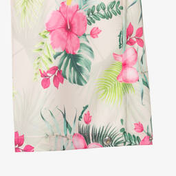 Monnalisa-Teen Girls Beige Floral Cargo Trousers | Childrensalon Outlet