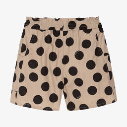 Monnalisa-Teen Girls Beige Polka Dot Cotton Shorts | Childrensalon Outlet