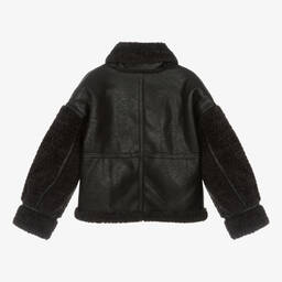 Monnalisa-Черная куртка-авиатор для девочек | Childrensalon Outlet