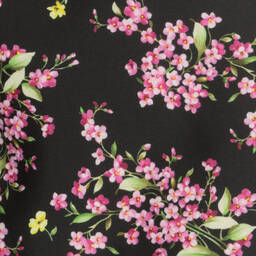 Monnalisa-Teen Girls Black Floral Skirt | Childrensalon Outlet