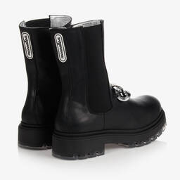 Monnalisa-Черные кожаные ботинки для девочек-подростков | Childrensalon Outlet