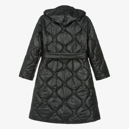 Monnalisa-Teen Girls Black Quilted Padded Coat | Childrensalon Outlet