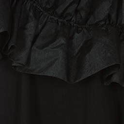 Monnalisa-فستان مزين بكشكش لون أسود | Childrensalon Outlet