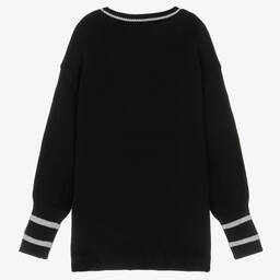 Monnalisa Chic-Teen Girls Black & Silver Knit Sweater | Childrensalon Outlet