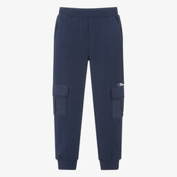 Monnalisa-Teen Girls Blue Cotton Cargo Joggers | Childrensalon Outlet