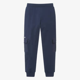 Monnalisa-Teen Girls Blue Cotton Cargo Joggers | Childrensalon Outlet