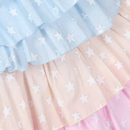 Monnalisa-Teen Girls Blue Cotton Frilled Dress | Childrensalon Outlet