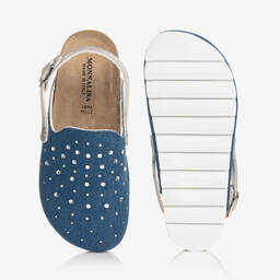 Monnalisa-Голубые джинсовые сандалии со стразами для девочек-подростков | Childrensalon Outlet