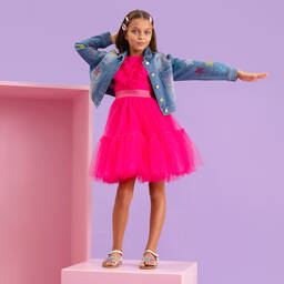 Monnalisa-Голубая джинсовая куртка со звездами из стразов | Childrensalon Outlet