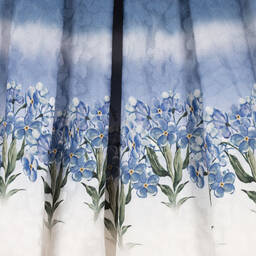 Monnalisa-Teen Girls Blue Floral Cotton Skirt | Childrensalon Outlet