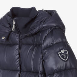 Monnalisa-Teen Girls Blue Puffer Coat | Childrensalon Outlet