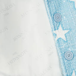 موناليزا-جاكيت بطبعة نجوم تويد لون أزرق مزين بترتر | Childrensalon Outlet