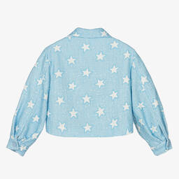 موناليزا-جاكيت بطبعة نجوم تويد لون أزرق مزين بترتر | Childrensalon Outlet